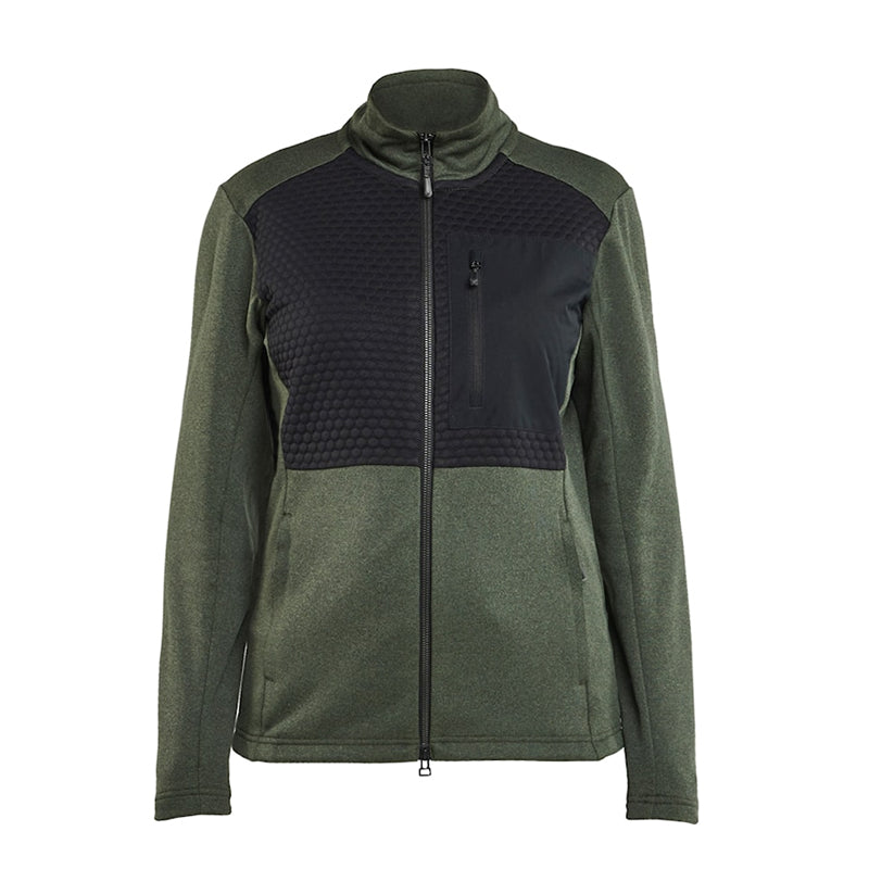 Sweatshirt full-zip Dame, Grøn/Sort