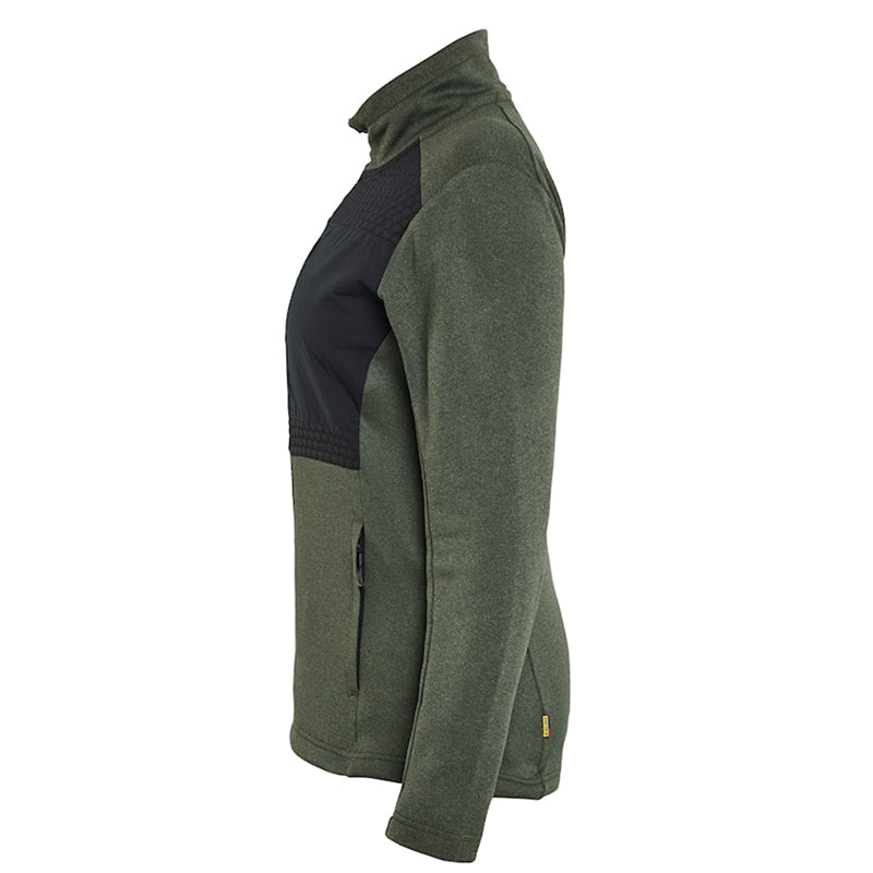 Sweatshirt full-zip Dame, Grøn/Sort