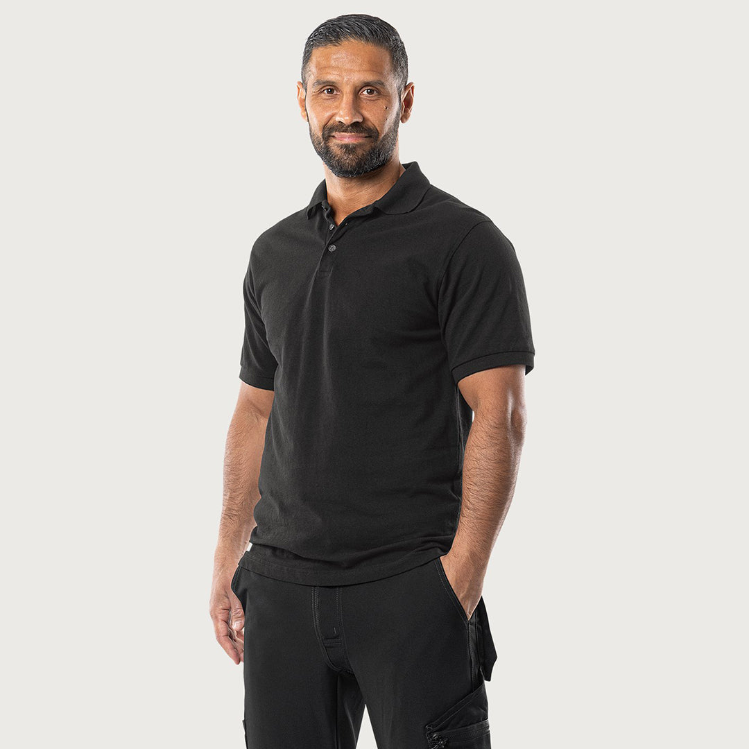 Acode Heavy poloshirt, Sort