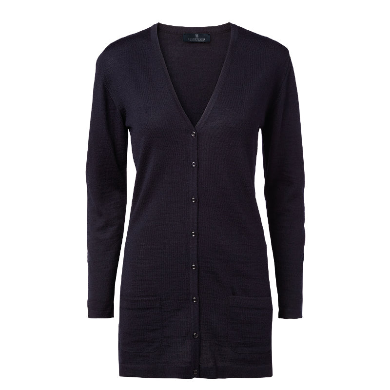 Copenhagen Dame Cardigan Lang, Navy