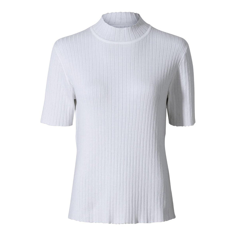 Paris Rib bluse Turtleneck, Hvid