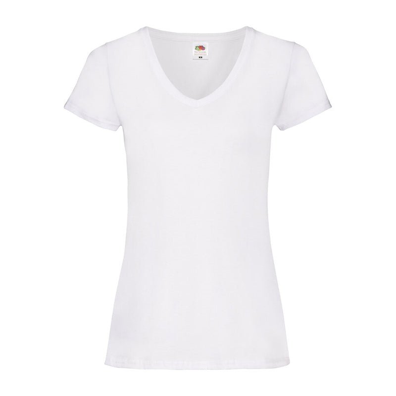 Ladies Valueweight V Neck T, Hvid