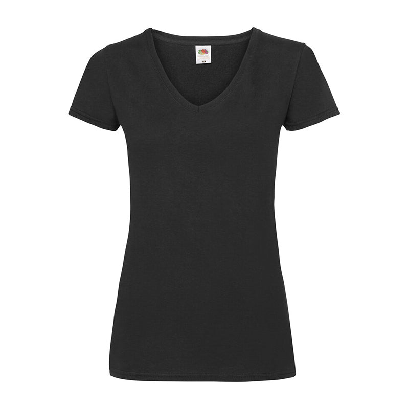 Ladies Valueweight V Neck T, Sort