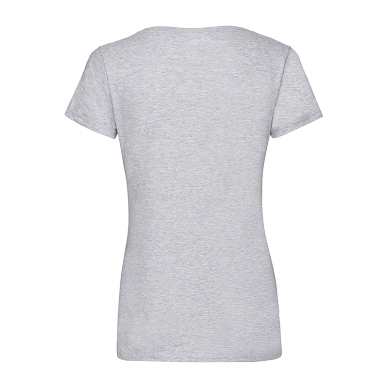 Ladies Valueweight V Neck T, Gråmeleret