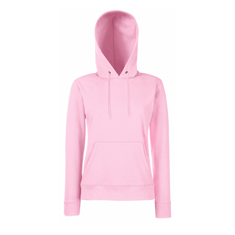 Ladies Classic Hooded Sweat, Lyserød