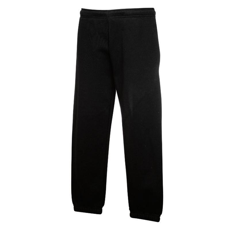 Kids Elasticated Cuff Jog Pants, Sort
