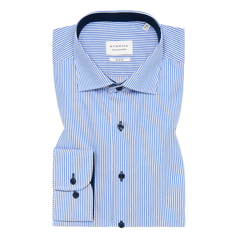Skjorte Slim Fit, Blåstribet