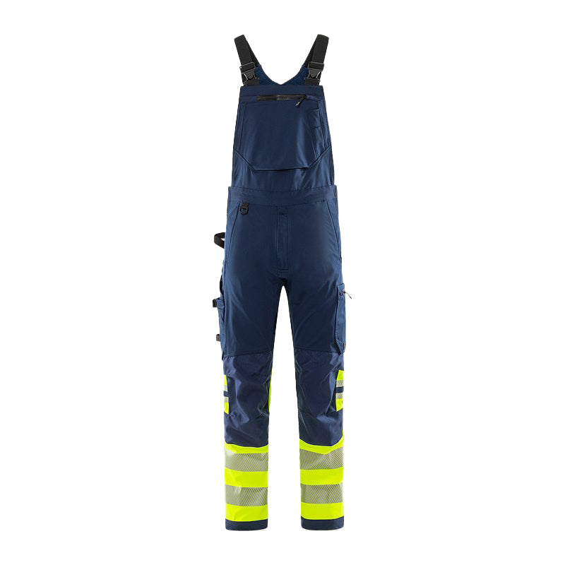 Hi-Vis Green stretch overalls Kl. 1, Gul/Navy
