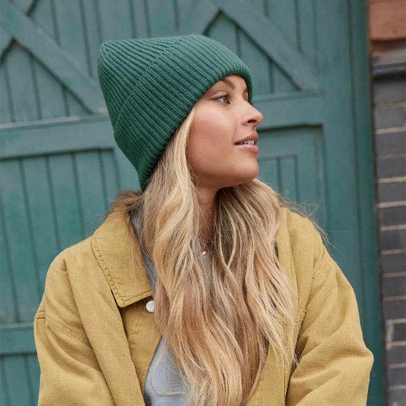 Oversized Cuffed Beanie, Grøn