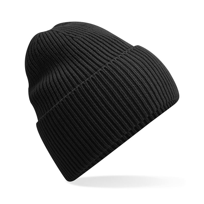 Oversized Cuffed Beanie, Sort