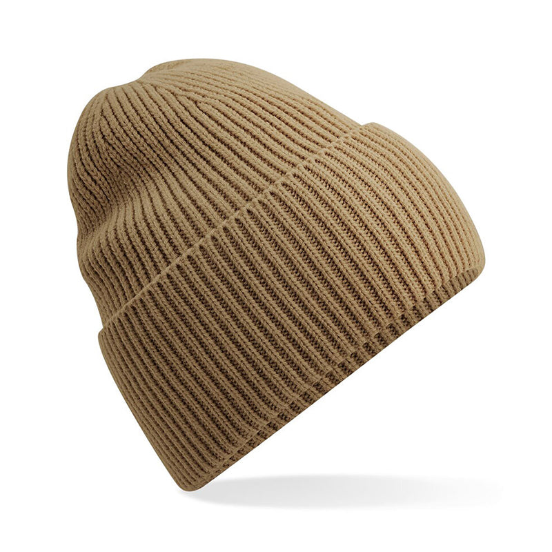 Oversized Cuffed Beanie, Beige