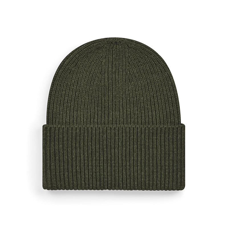 Oversized Cuffed Beanie, Oliven