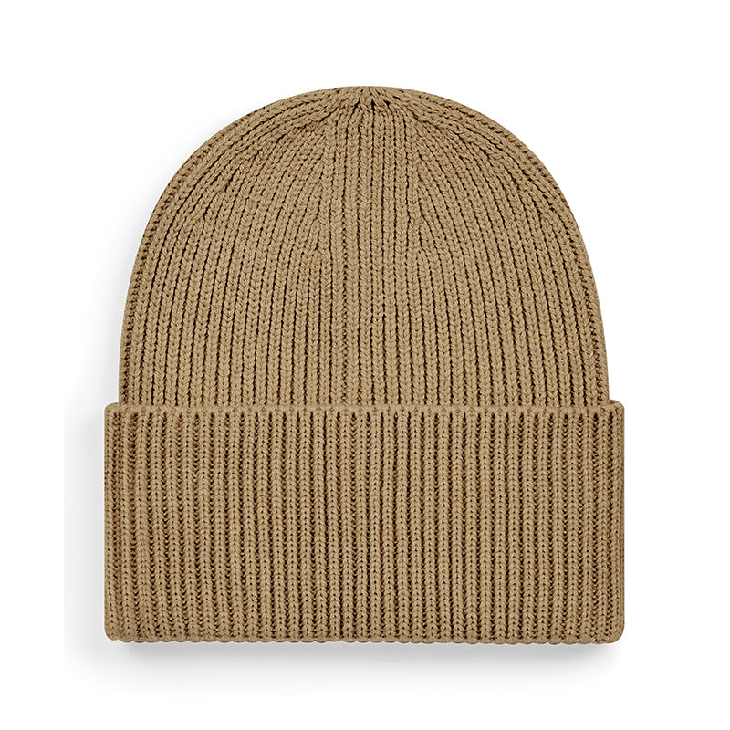 Oversized Cuffed Beanie, Beige
