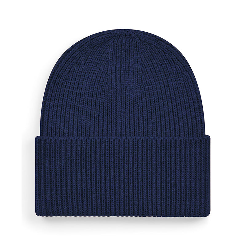 Oversized Cuffed Beanie, Navy