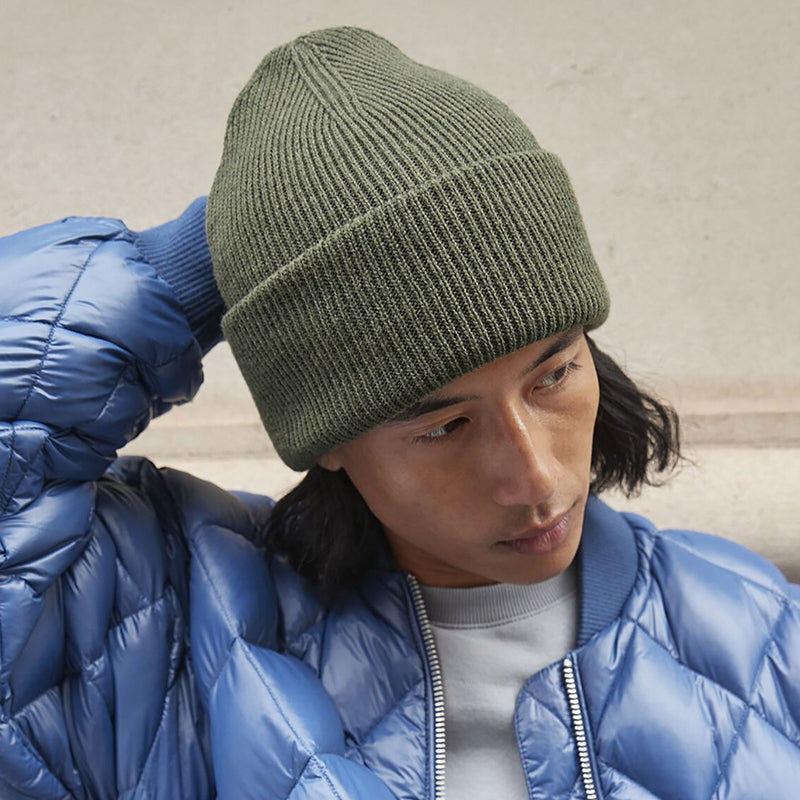 Classic Engineered Deep Cuffed Beanie, Sort