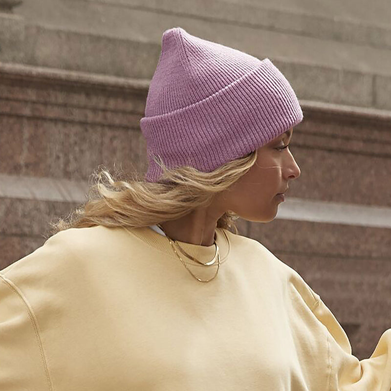 Classic Engineered Deep Cuffed Beanie, Støvet Lilla