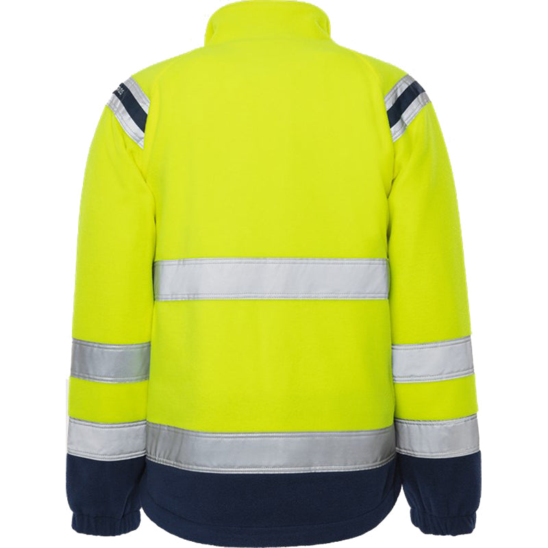 Hi-Vis vindtæt fleecejakke, Gul/Navy
