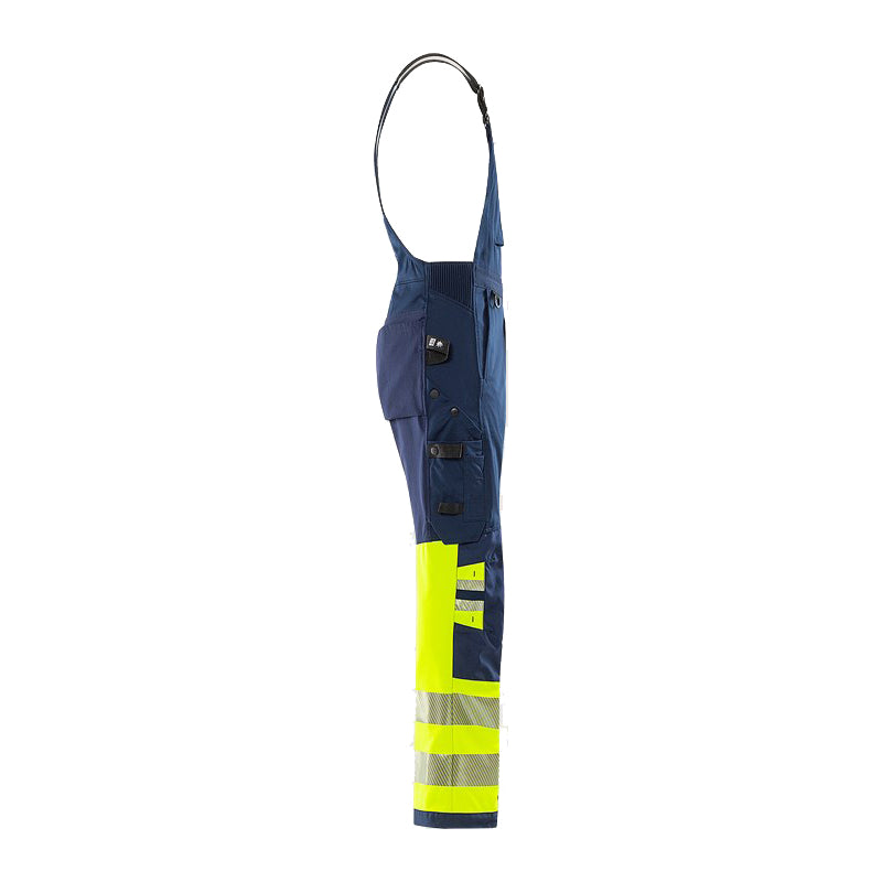 Hi-Vis Green stretch overalls Kl. 1, Gul/Navy