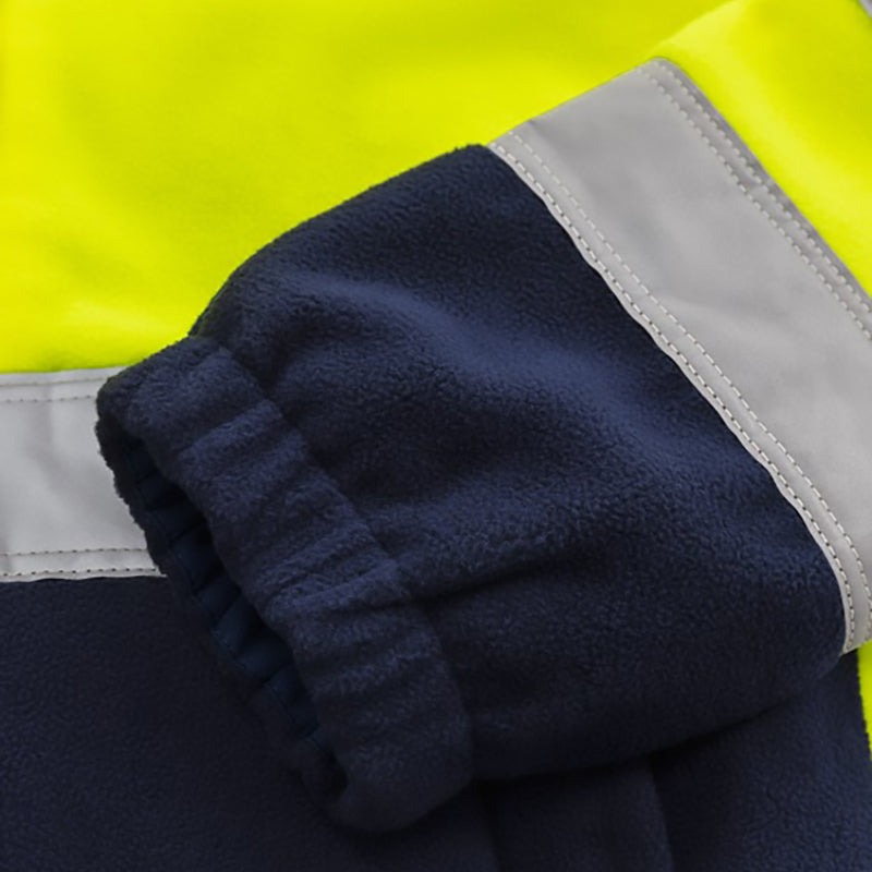 Hi-Vis vindtæt fleecejakke, Gul/Navy