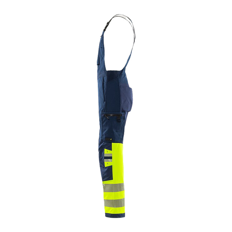 Hi-Vis Green stretch overalls Kl. 1, Gul/Navy