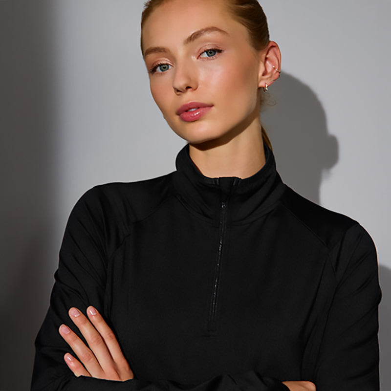 Stretch Trainer 1/4 Zip Dame, Sort