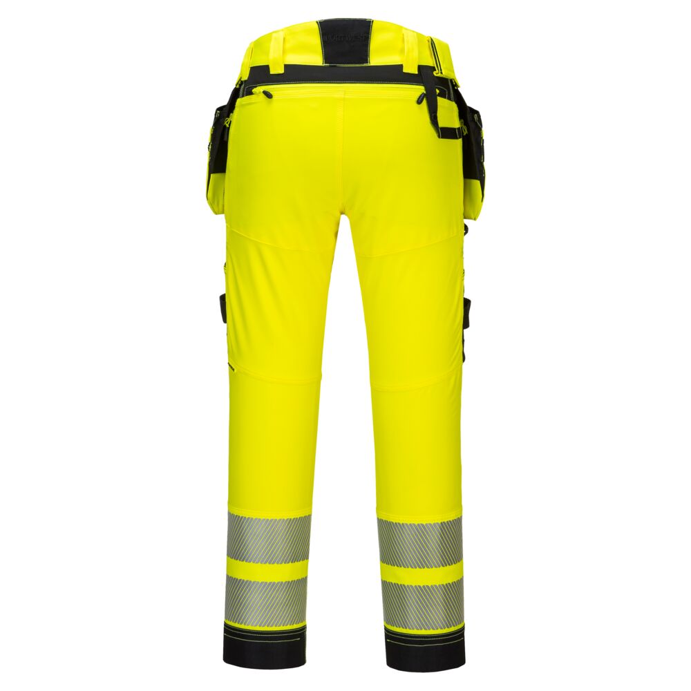 Hi-Vis Bukser med aftagelige hængelommer, Gul/Sort