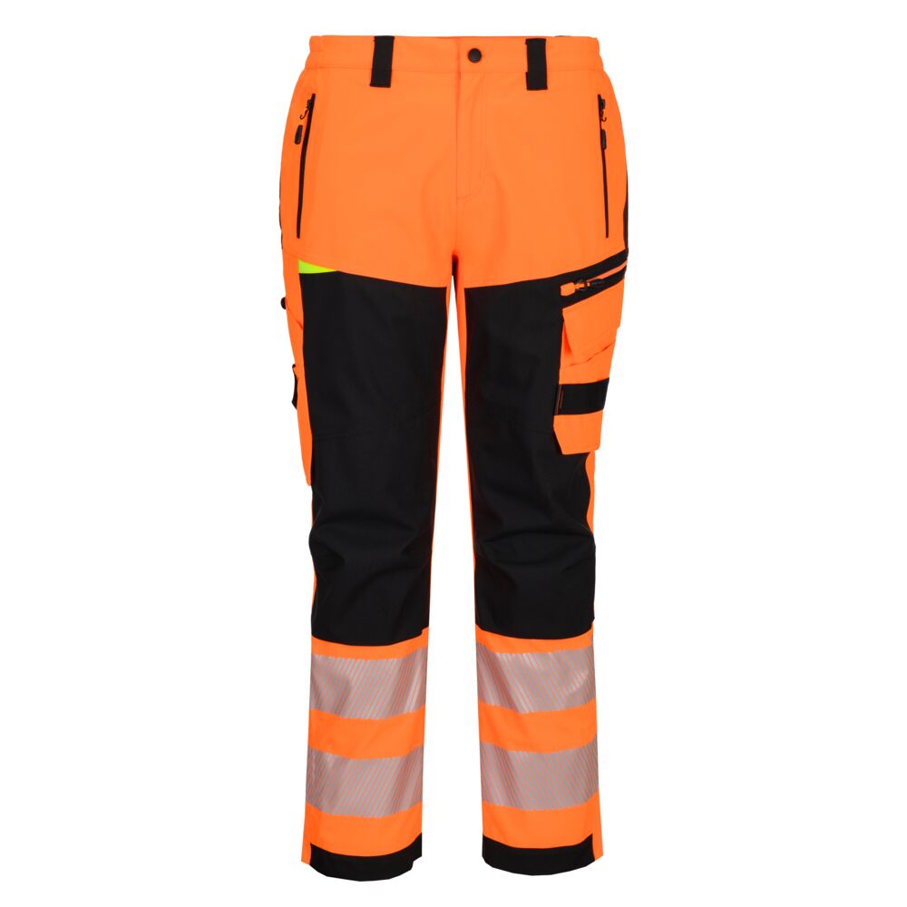 Hi-Vis Vandtætte Bukser, Orange/Sort