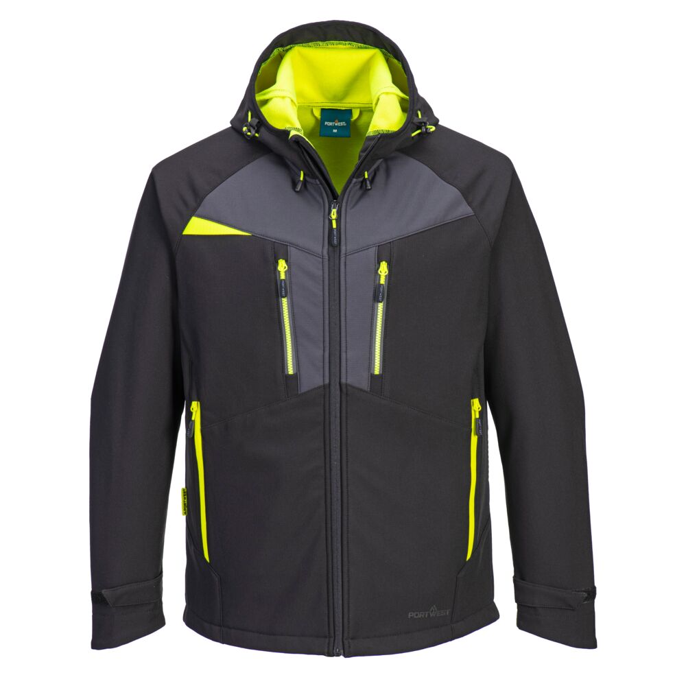 Softshell jakke (3lags), Sort/Gul