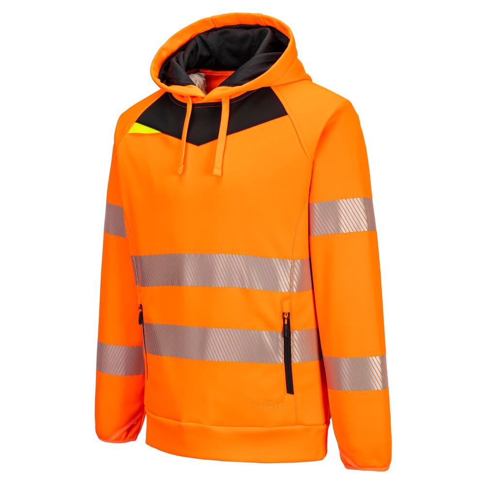 Hi-vis hættetrøje, Orange/Sort