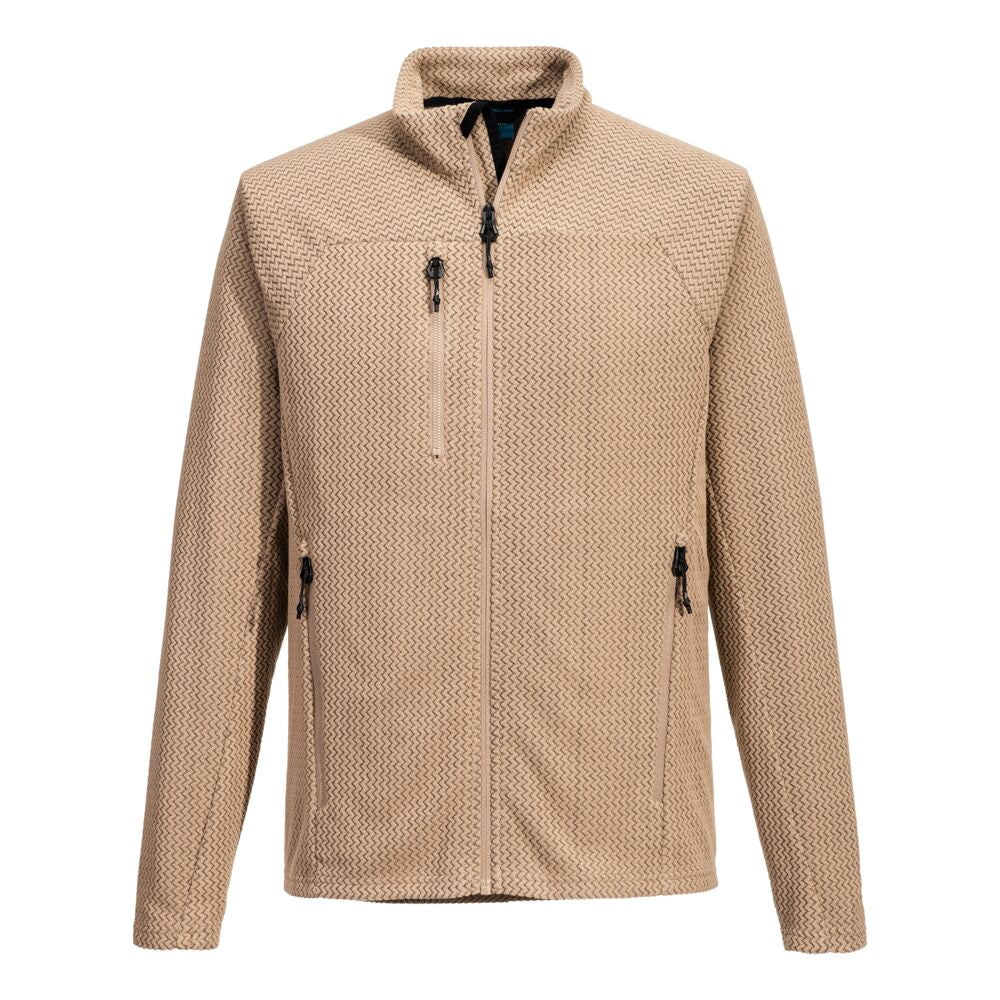 Tekstureret Flecce Jakke, Khaki