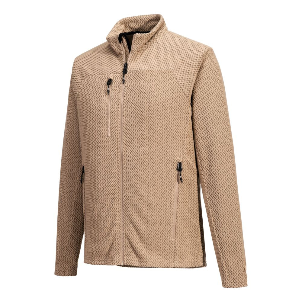 Tekstureret Flecce Jakke, Khaki