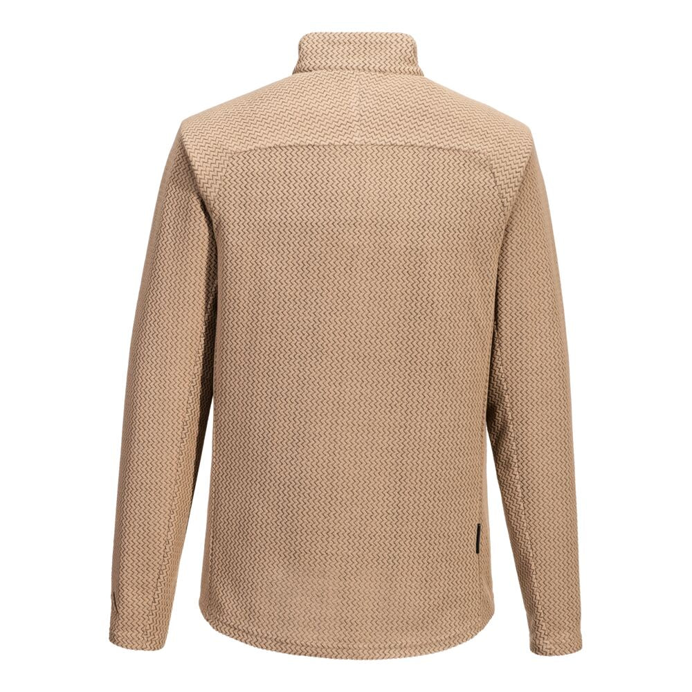 Tekstureret Flecce Jakke, Khaki