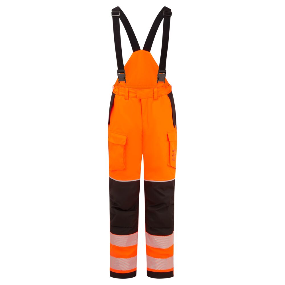 Modaflame Rain+ hi-vis vinterbukser, Orange/Sort