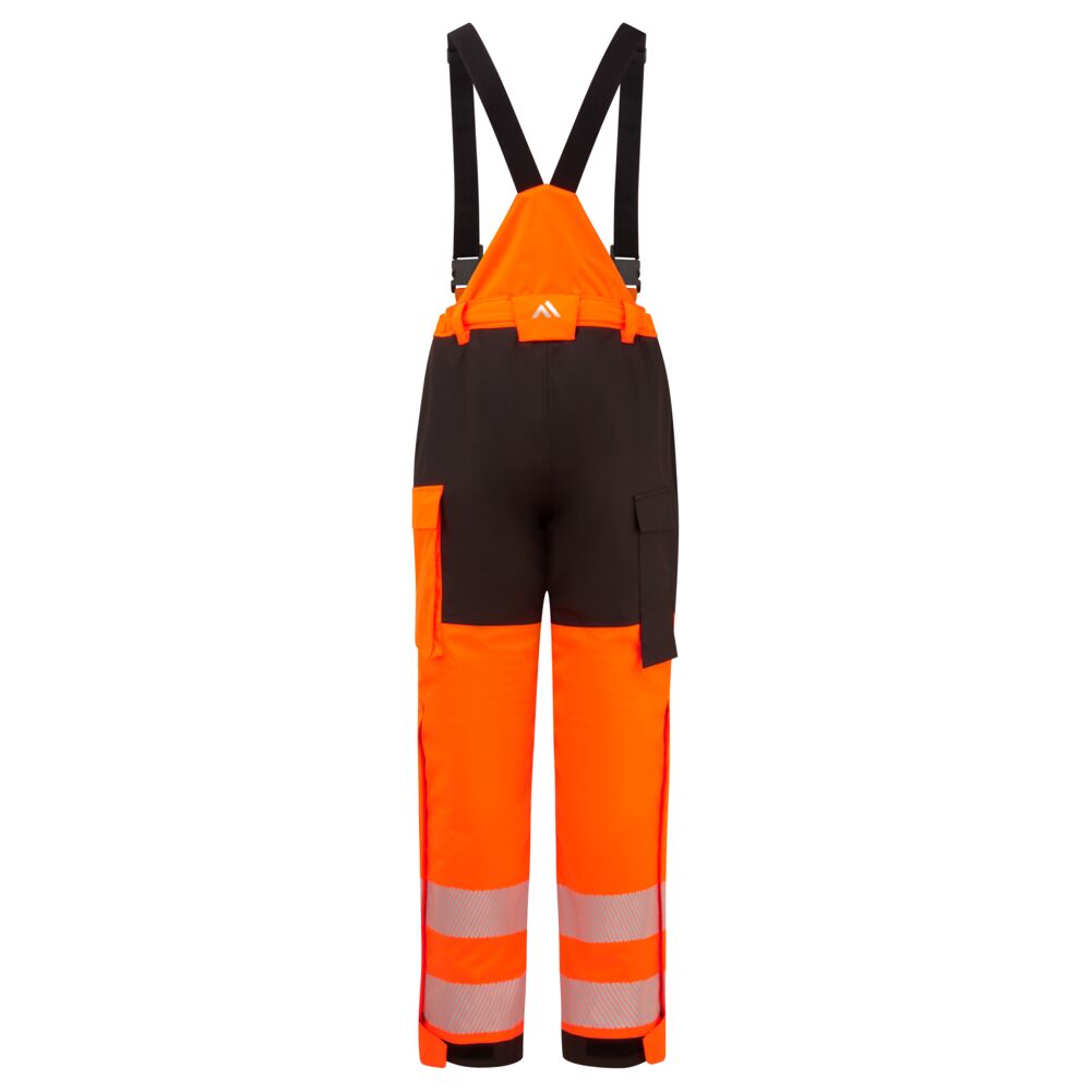 Modaflame Rain+ hi-vis vinterbukser, Orange/Sort