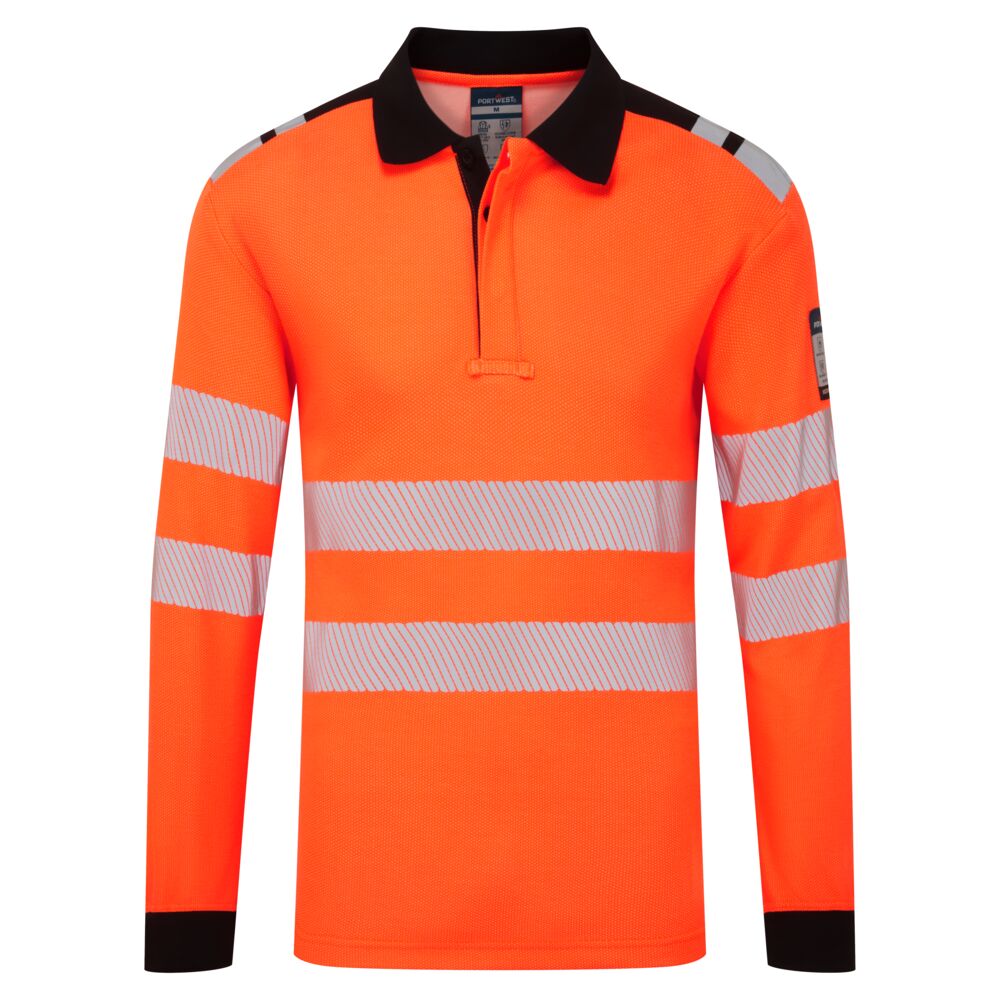 Modaflame Knit HVO FR langærmet poloshirt, Orange