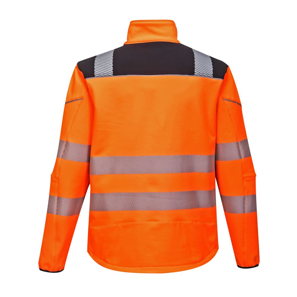 Hi-Vis Softshell Jakke, Orange/Sort
