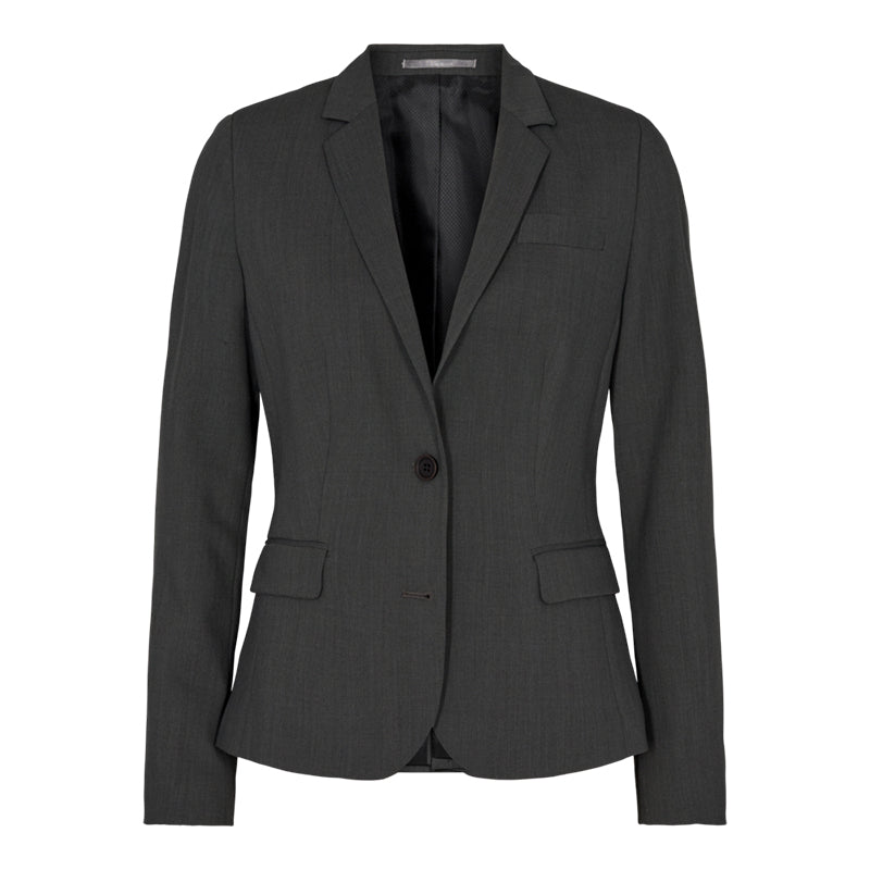 Traveller Dame Blazer Modern Fit, Kort model, Mørkegrå