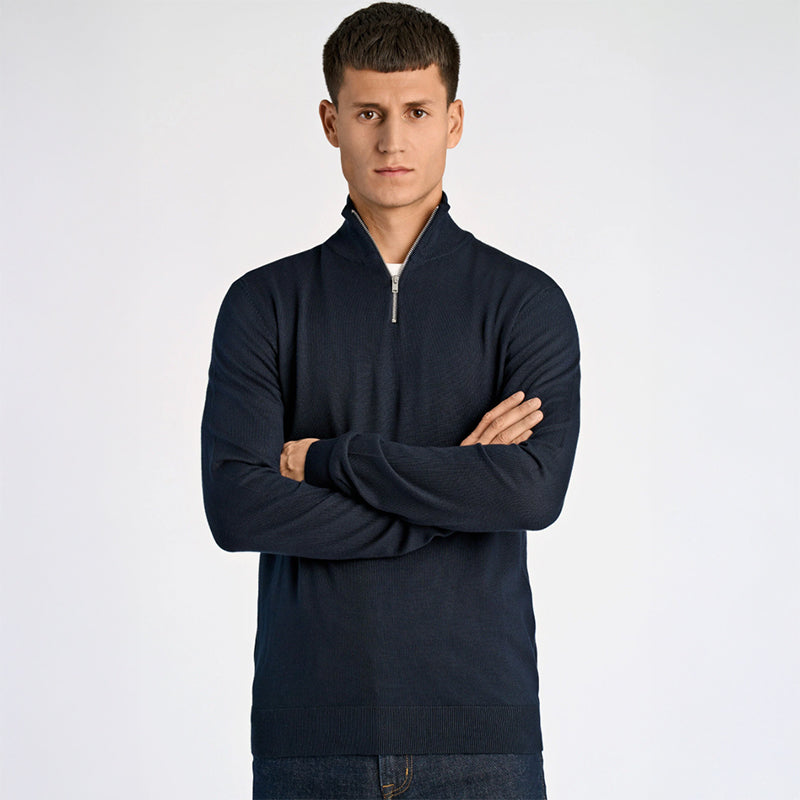 Half-Zip strik, Navy