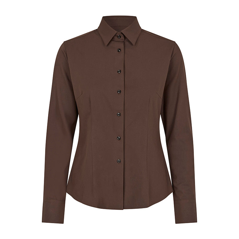 Hybrid shirt Dame, Mocca