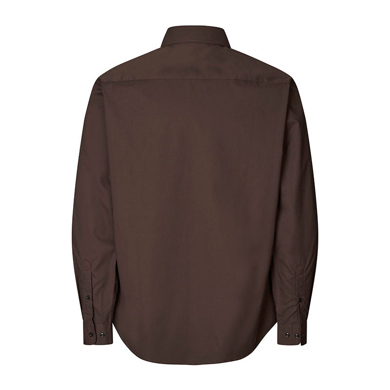 Poplin stretch skjorte herre, Mocca