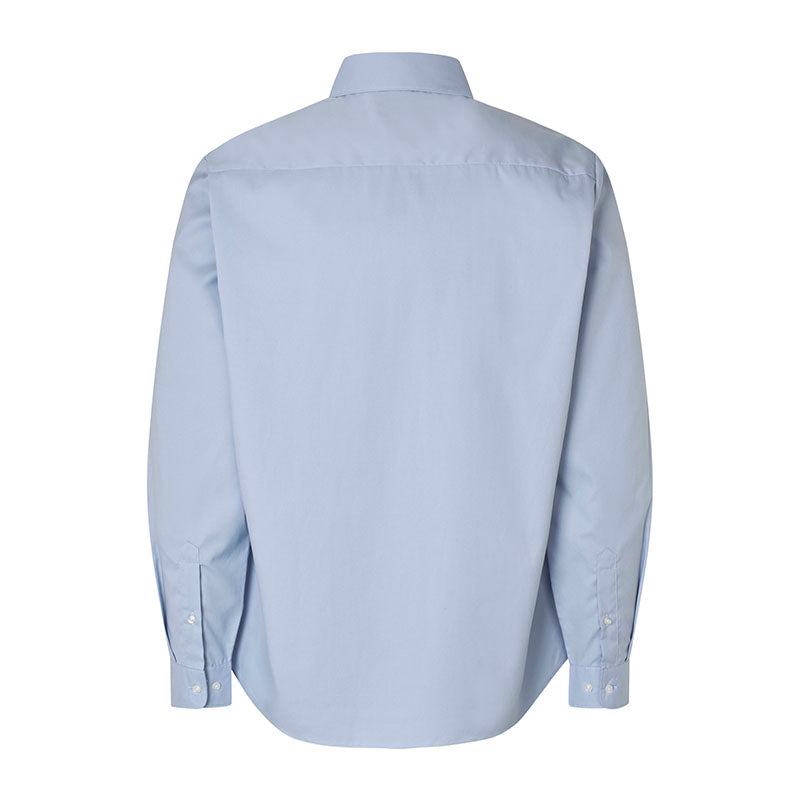 Poplin stretch skjorte herre, Lyseblå