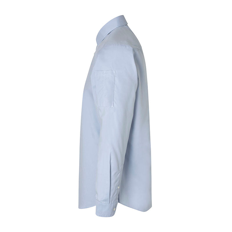Poplin stretch skjorte herre, Lyseblå