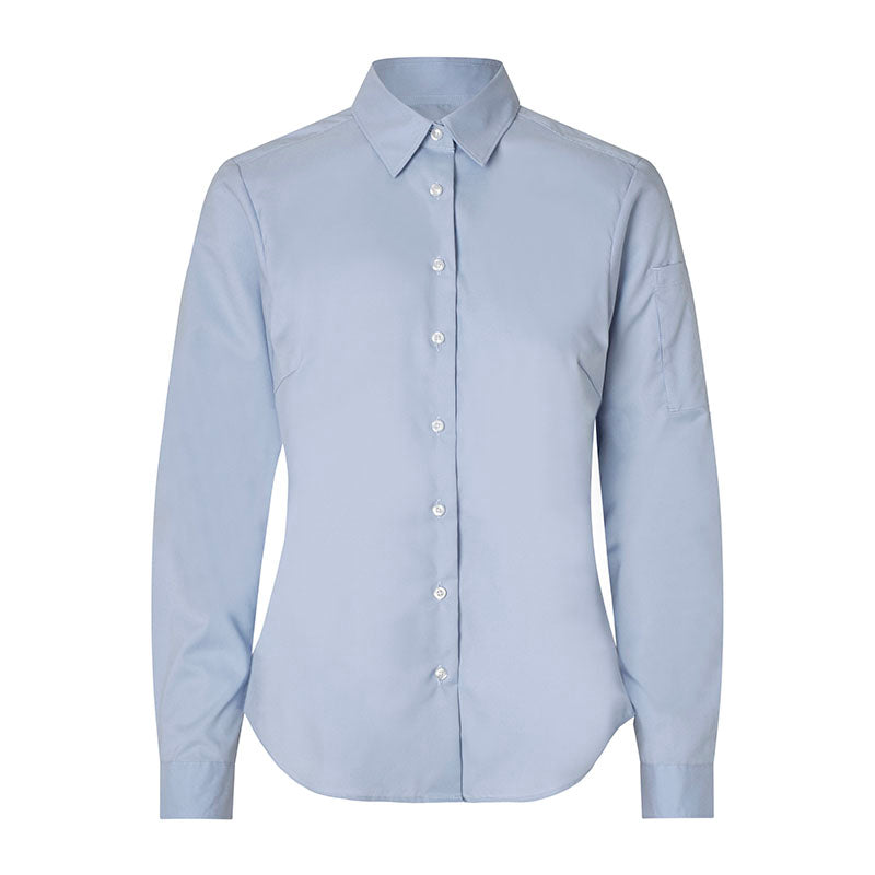 Poplin stretch skjorte dame, Lyseblå