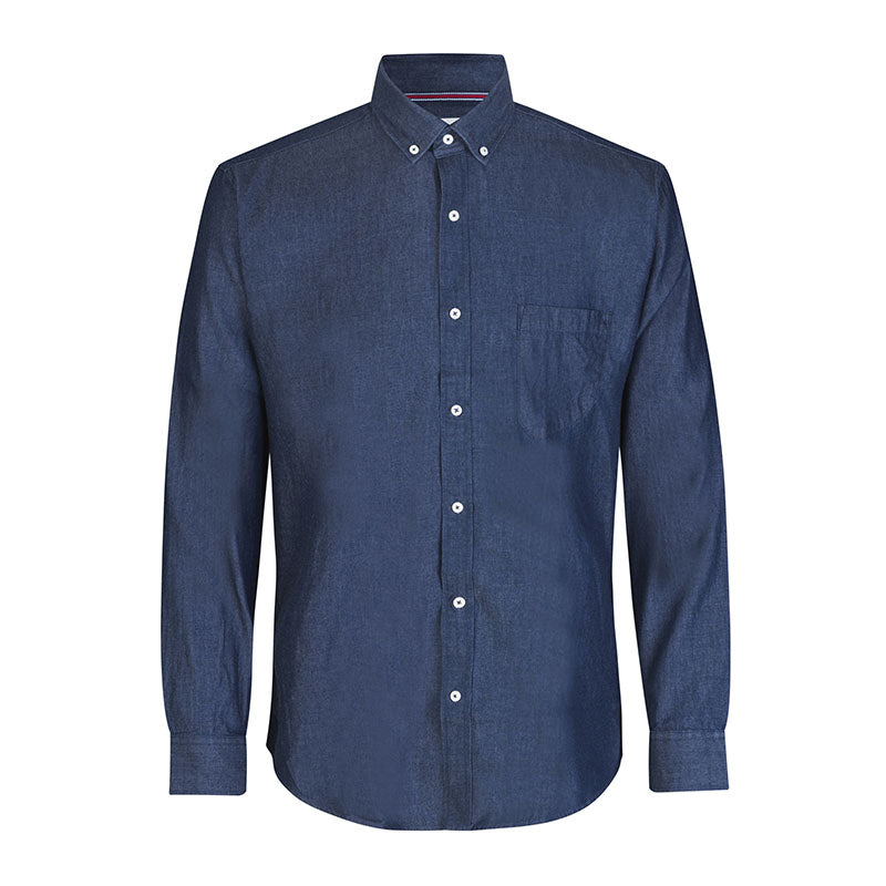 Soft denim Modern skjorte herre, Blå