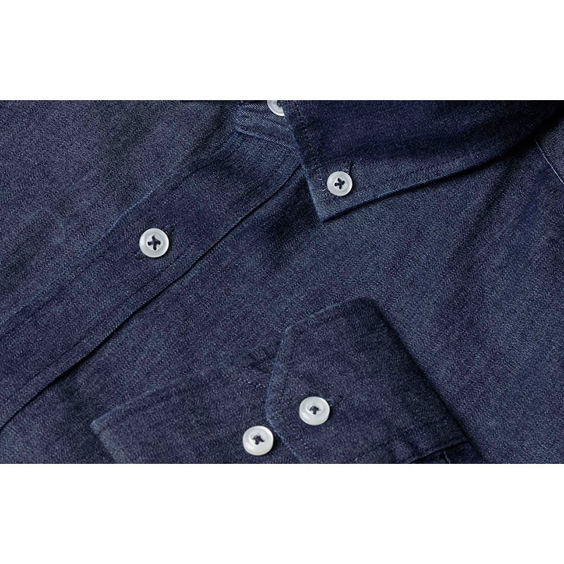 Soft denim Modern skjorte herre, Blå
