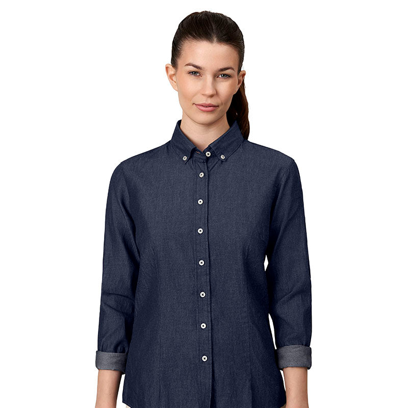 Soft denim Modern skjorte Dame, Blå